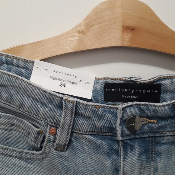 Sanctuary Denim High Rise Straight Good Vibes - Picture 5 of 10